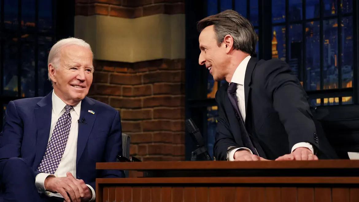 US President Joe Biden on NBC's 'Late Night With Seth Meyers'
