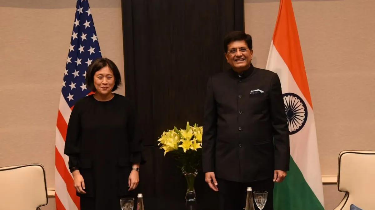 Piyush Goyal with Katherine Tai
