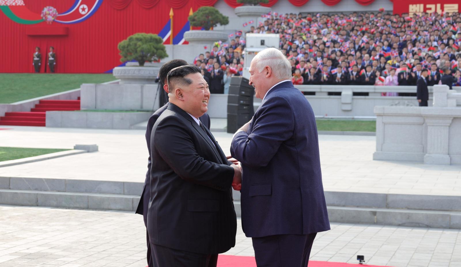 North Korea's Kim welcomes Belarusian President Lukashenko in Pyongyang: KCNA