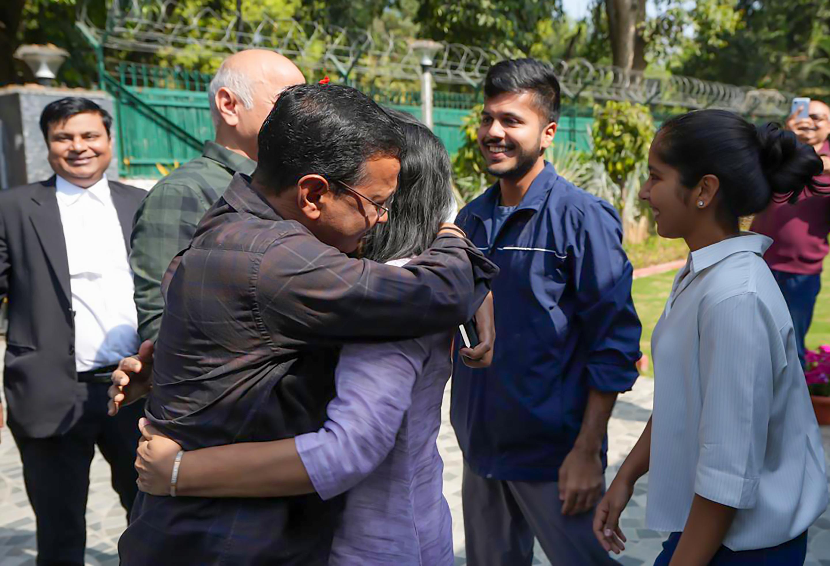 Tears, hugs and smiles: Emotional scenes unfold as Kejriwal gets relief in liquor policy case
