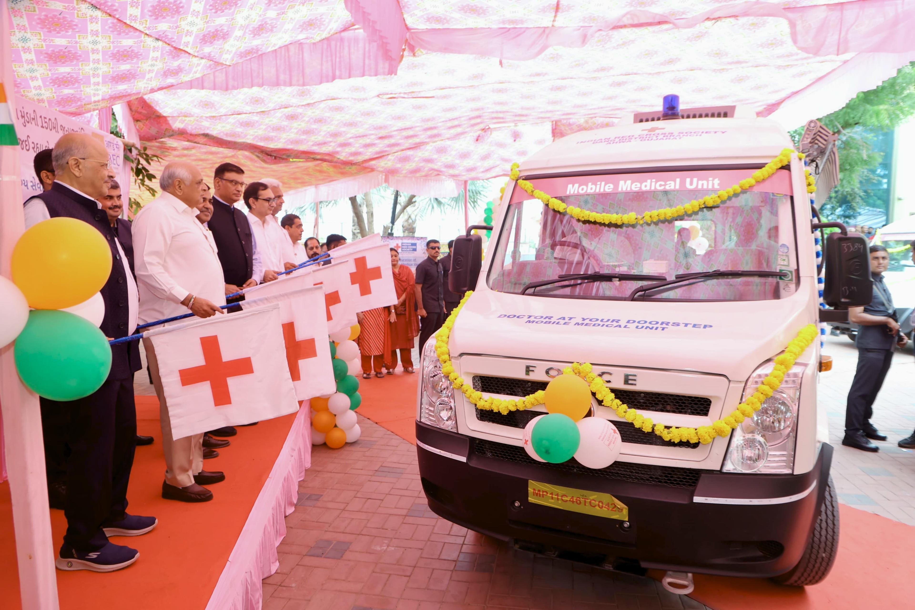 CM Bhupendra Patel flags off mobile medical vans for Gujarat's tribal districts
