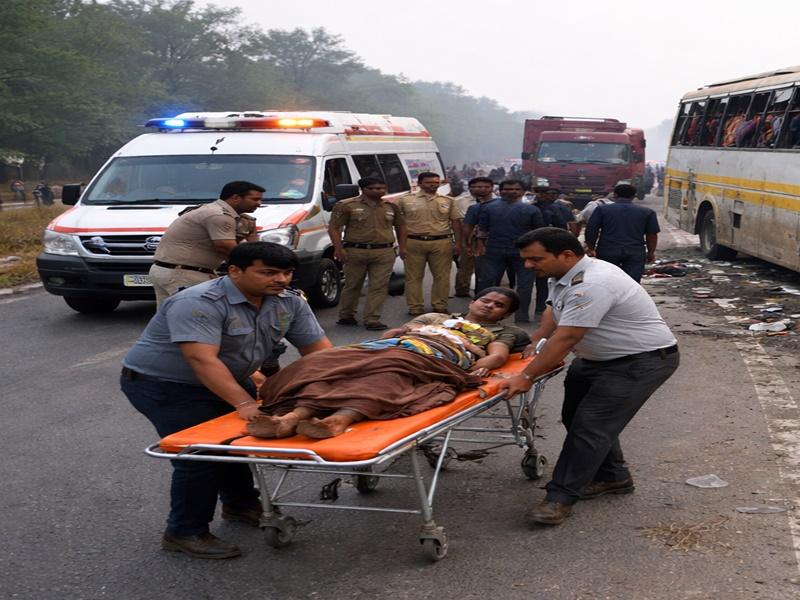 Truck hits, drags bus in Bihar's Rohtas; one killed, 21 injured