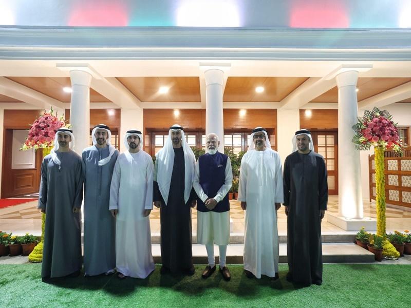 PM Modi welcomes Dubai Crown Prince Sheikh Hamdan, top UAE leaders in Delhi