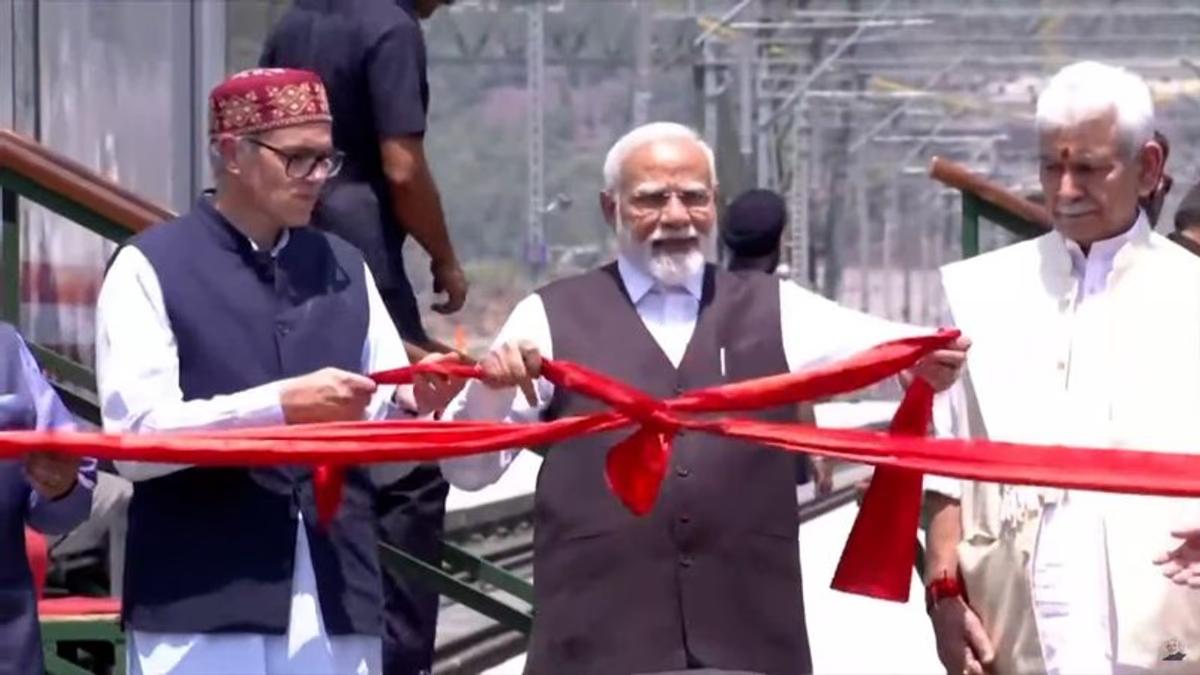 PM Modi inaugurates Chenab Bridge