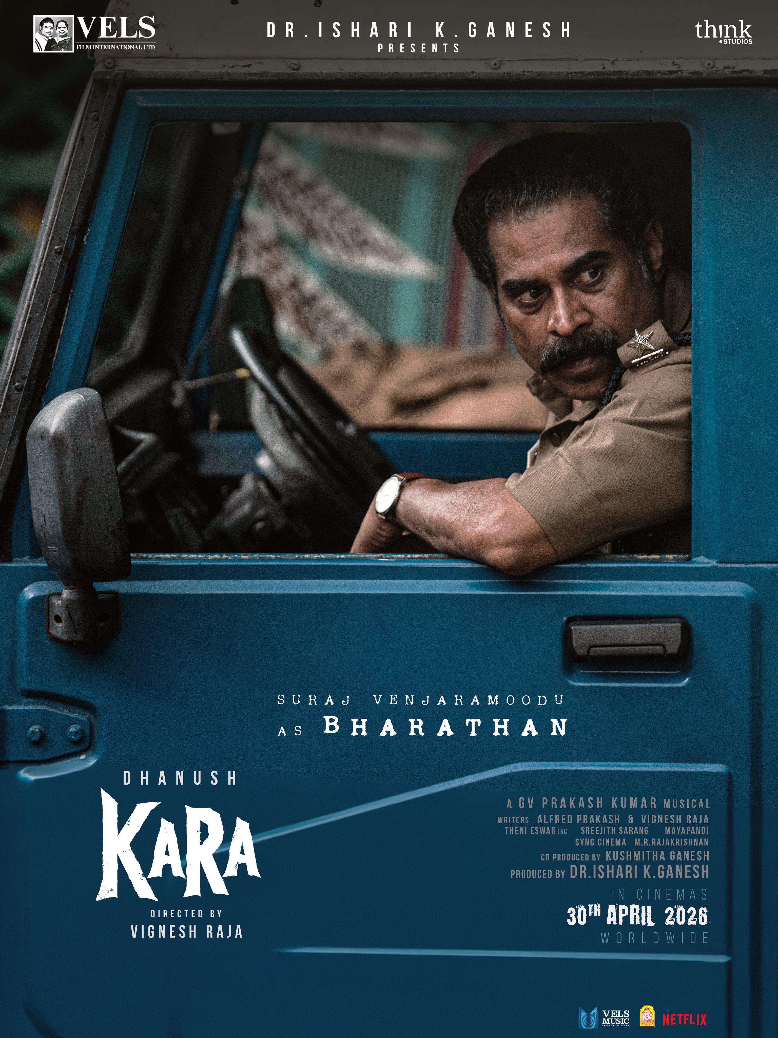 Suraj Venjaramoodu plays a cop called 'Bharathan' in Dhanush's 'Kara'