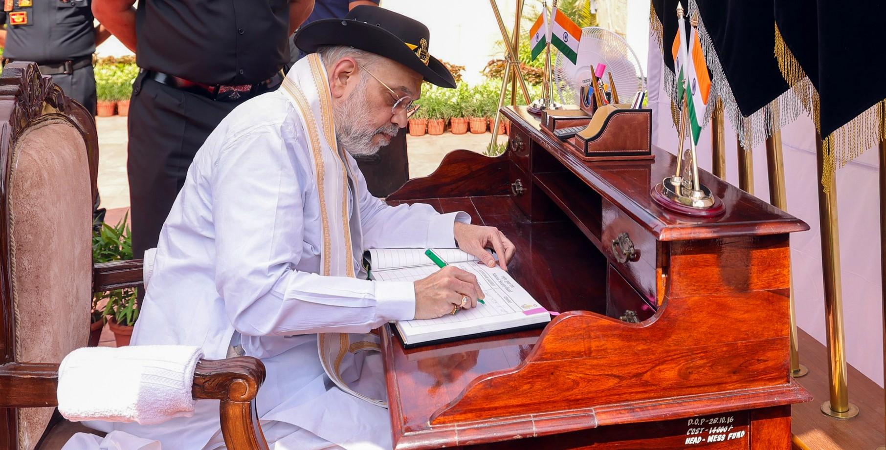 Home Minister Amit Shah greets NSG personnel on Raising Day