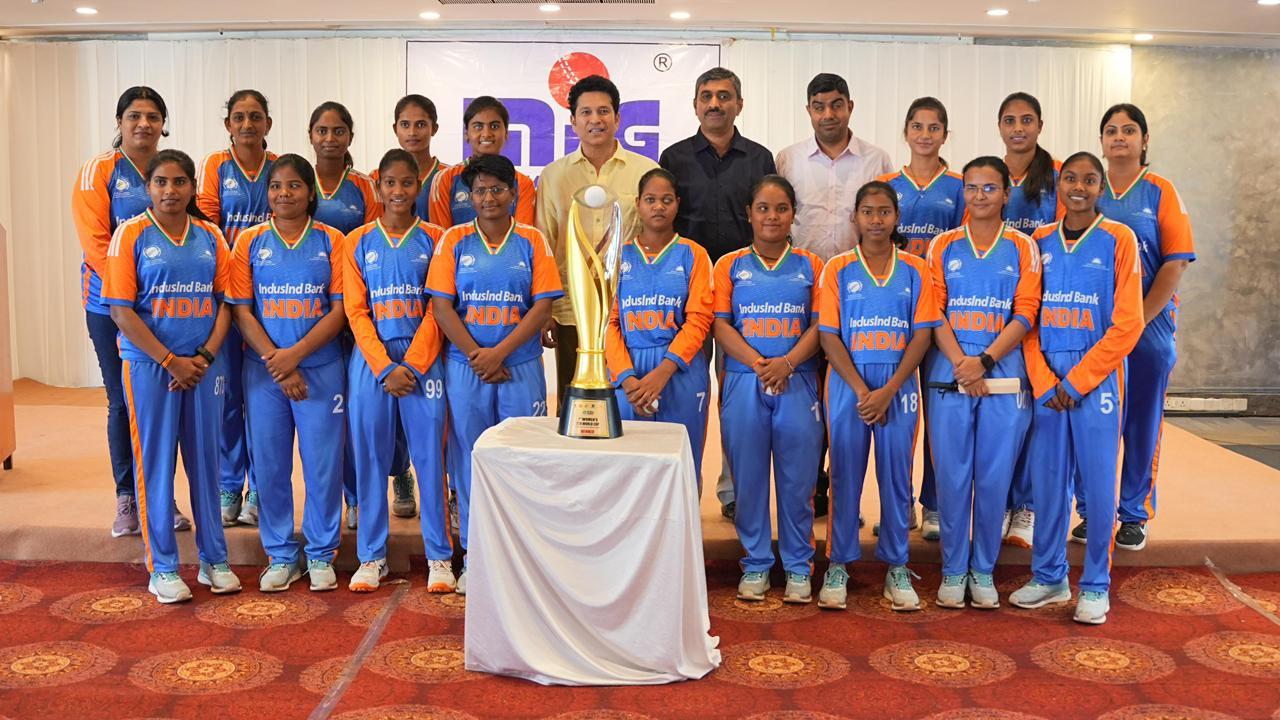 Cricket legend Sachin Tendulkar meets T20 blind women’s World Cup champions in Mumbai