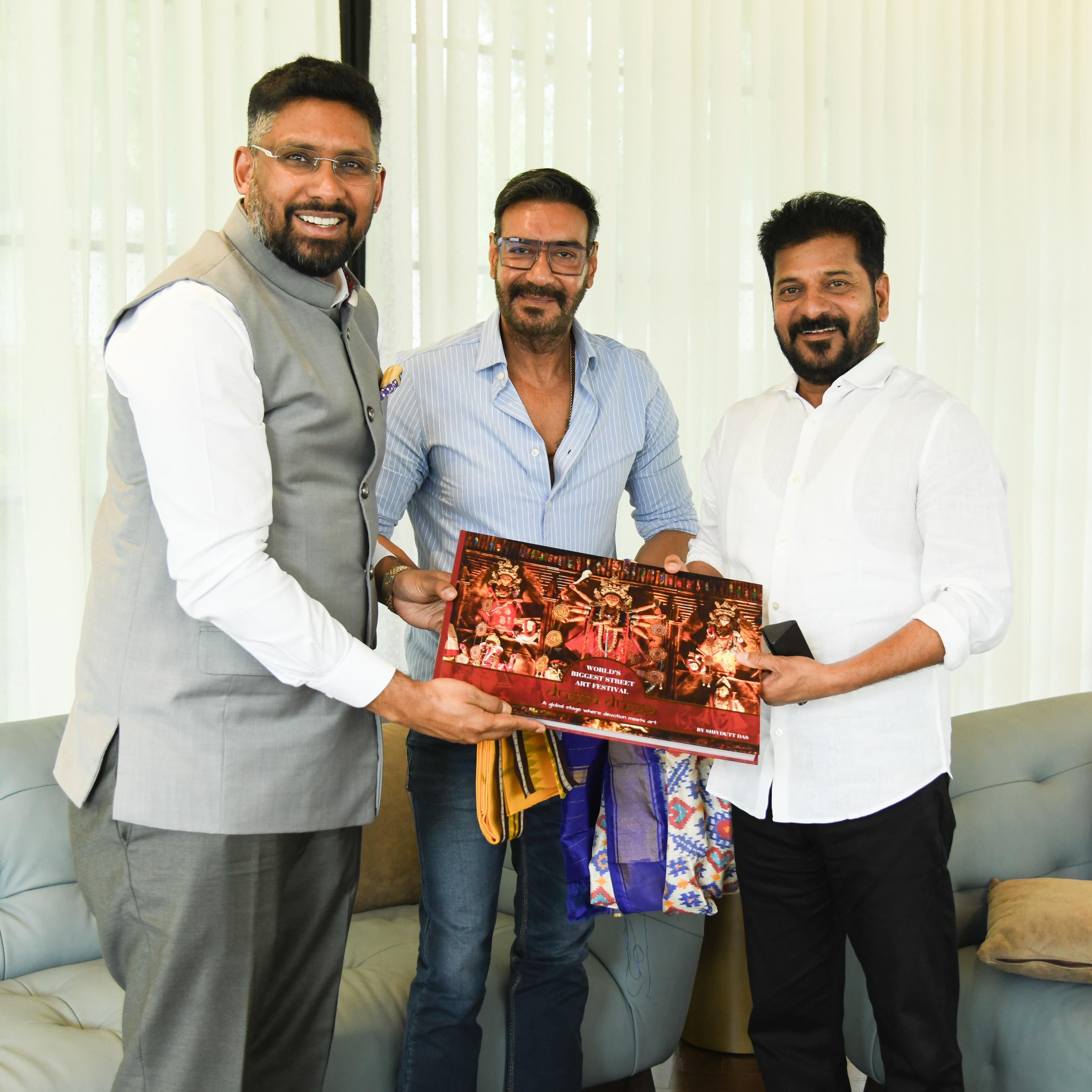 Ajay Devgan meets Revanth Reddy, keen to set up film studio in Telangana