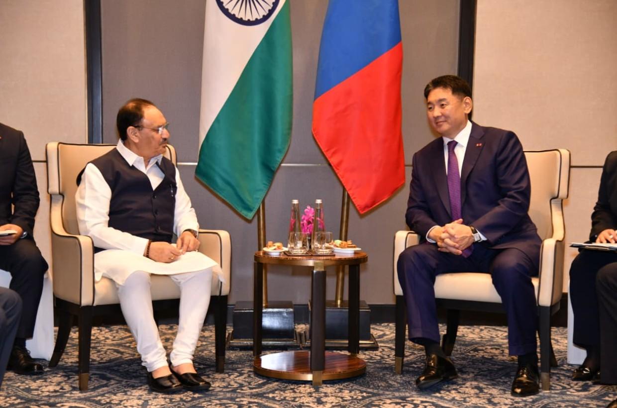 JP Nadda calls on Mongolian President, discusses enhancing healthcare cooperation