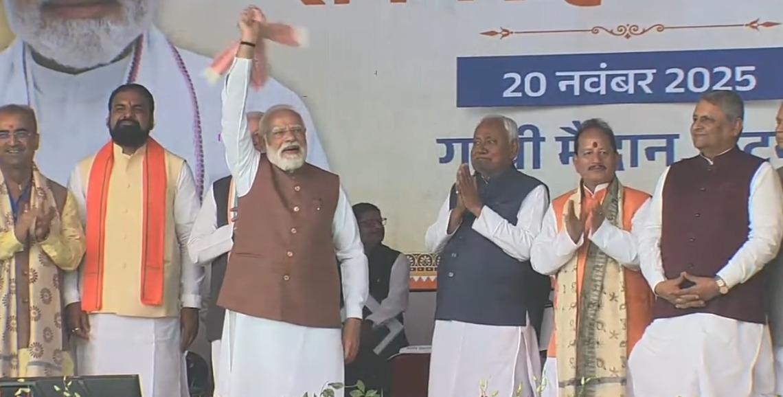 NDA show of strength: Nitish Kumar takes oath as Bihar CM for 10th time, PM Modi attends ceremony