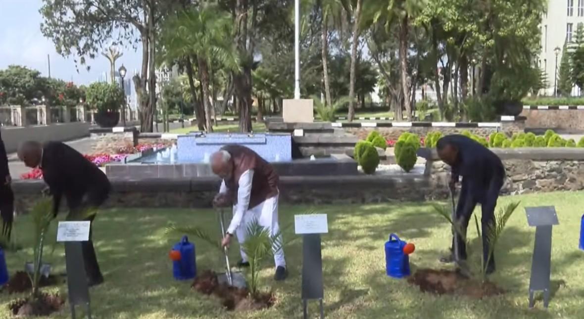 PM Modi, Ethiopian counterpart plant sapling in Addis Ababa under 'Ek Ped Maa Ke Naam’ initiative