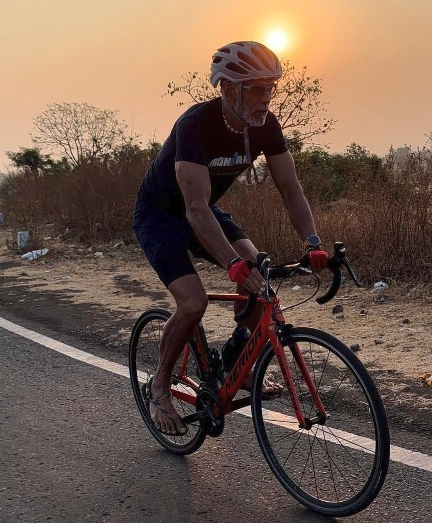 Milind Soman, Ankita Konwar cycle 55 km with 3,000-ft climb at the historic Panhala Fort
