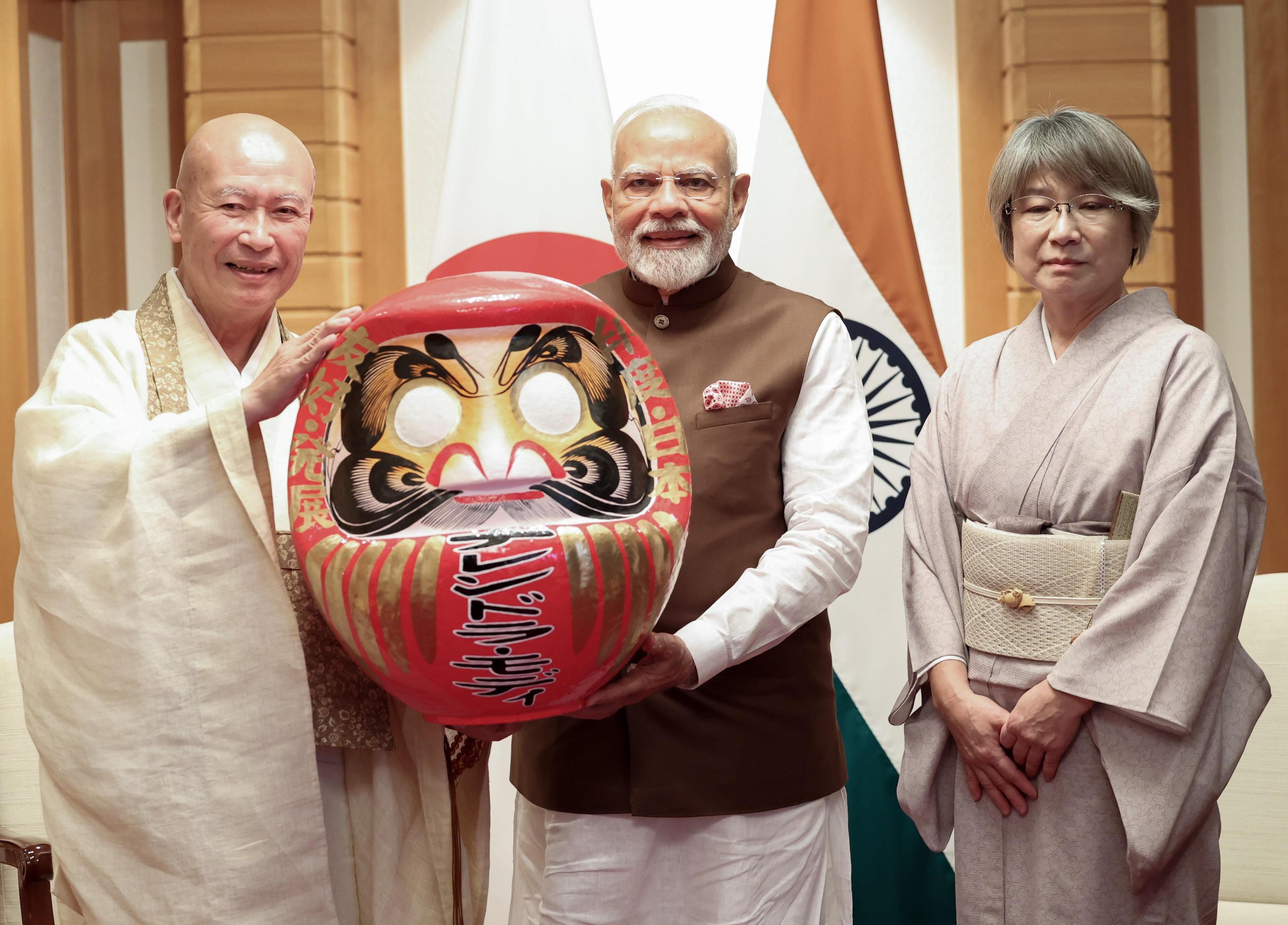 Daruma doll: PM Modi receives 'unique' gift during Japan visit