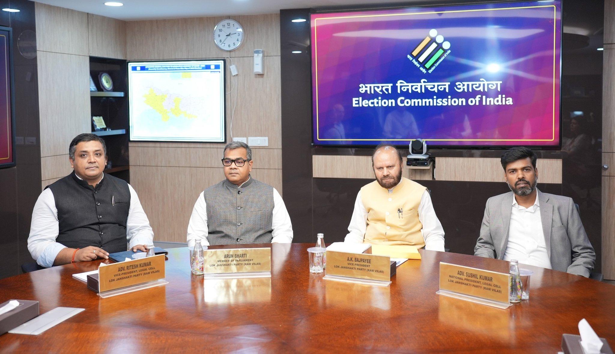 CEC Gyanesh Kumar holds talks with LJP (RV) delegation