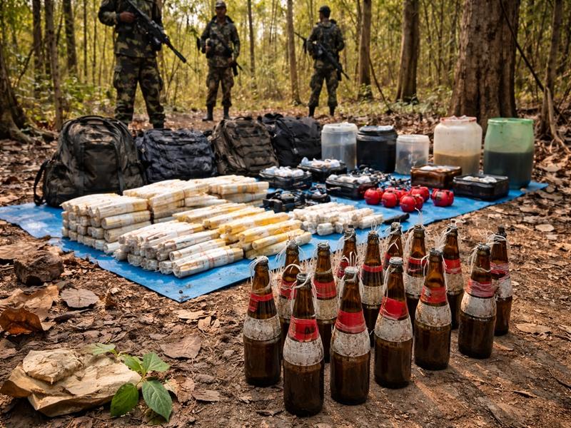 Security forces foil Maoist plot in Chhattisgarh; 16 IEDs concealed in beer bottles, 100 kg explosives recovered