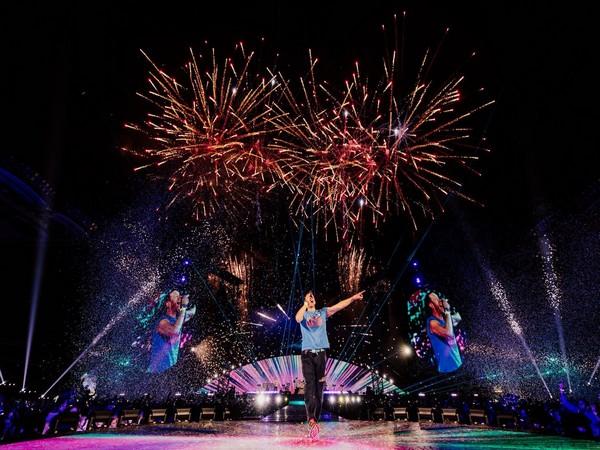 Chris Martin during Coldplay concert