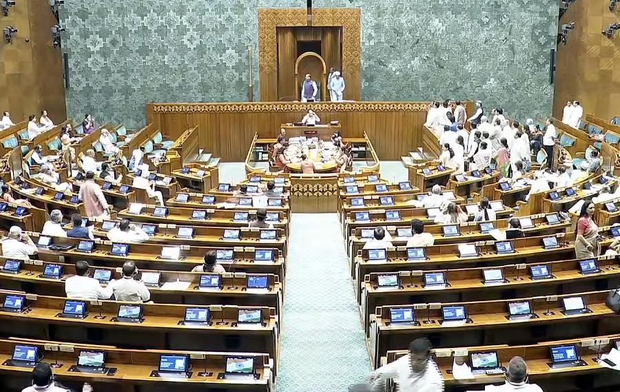 Lok Sabha adjourned till 2 PM over Oppn sloganeering; Rijiju admonishes conduct