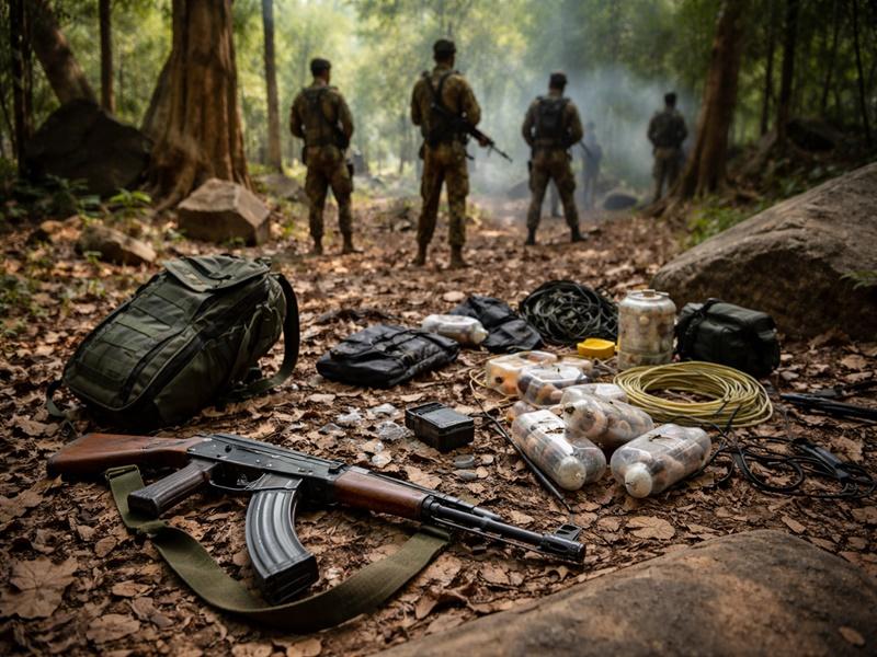 Security forces recover explosives, weapons in Narayanpur, Maoist plot foiled