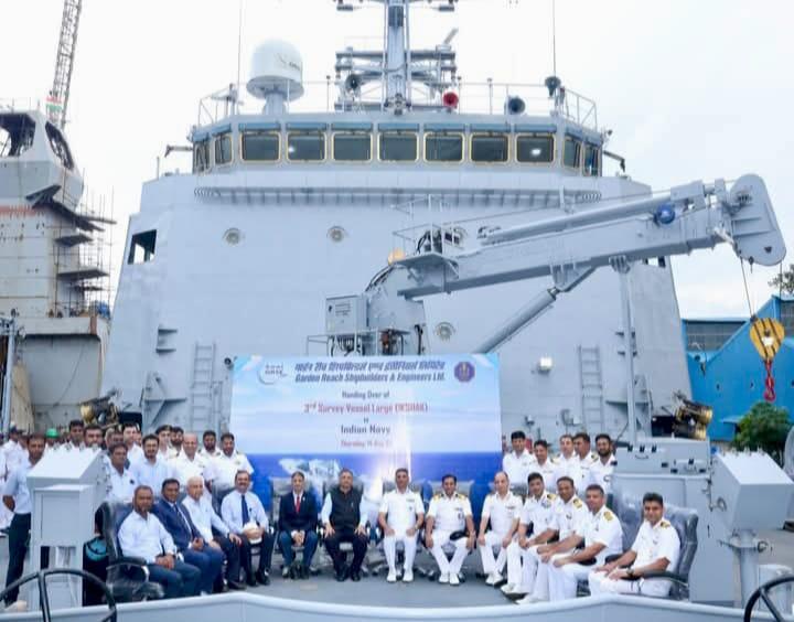 Navy takes delivery of third survey vessel 'Ikshak 'from GRSE