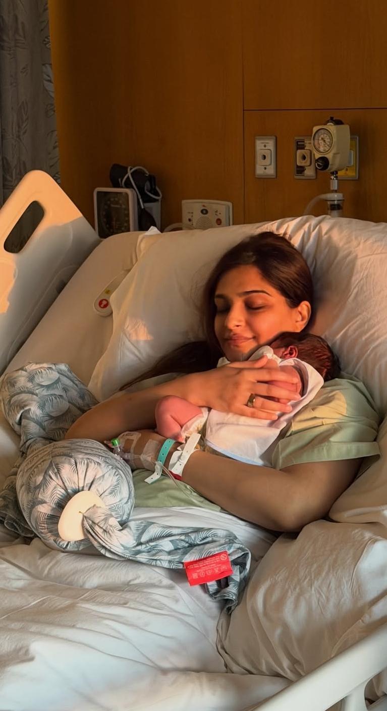 Sonam Kapoor shares first pic holding her newborn close to her heart from the hospital