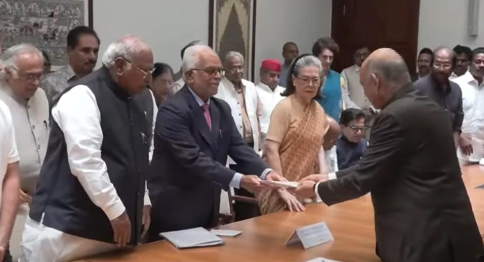 Oppn VP candidate Sudershan Reddy files nomination, top INDIA bloc leaders in attendance