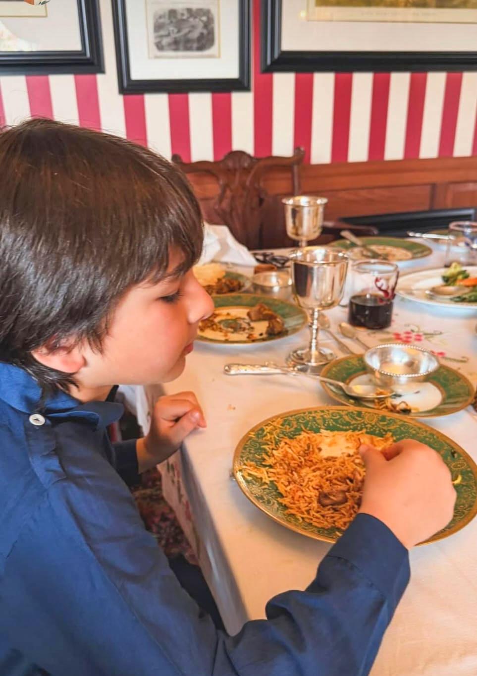 Ibrahim Ali Khan shares a sneak peek of little Taimur busy devouring Eid-special biryani