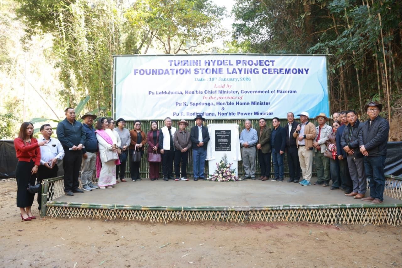 CM Lalduhoma lays foundation stone for hydro power plant in Aizawal