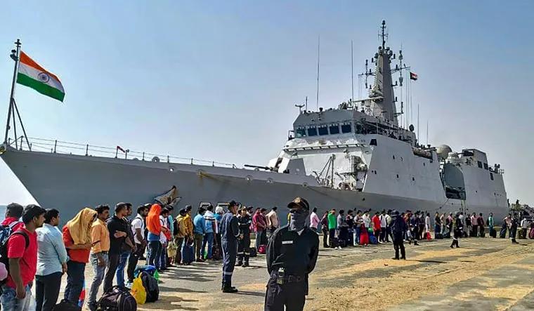 First batch of 278 stranded Indians evacuated from Sudan in naval ship