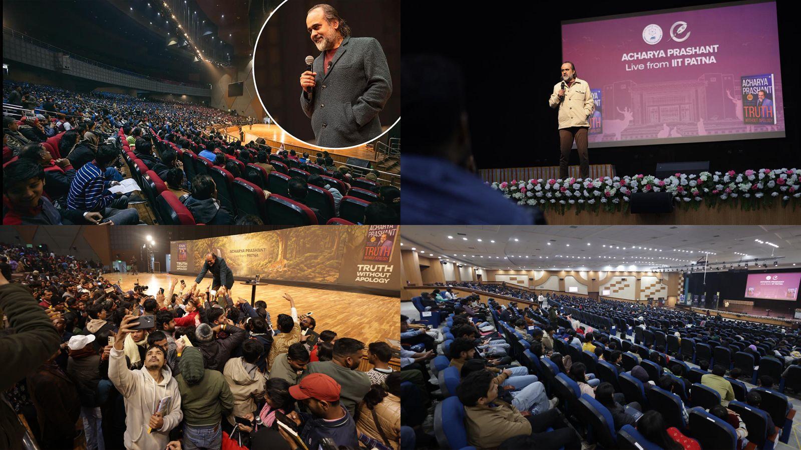 Philosopher Acharya Prashant’s Patna visit: Two sessions, thousands in attendance